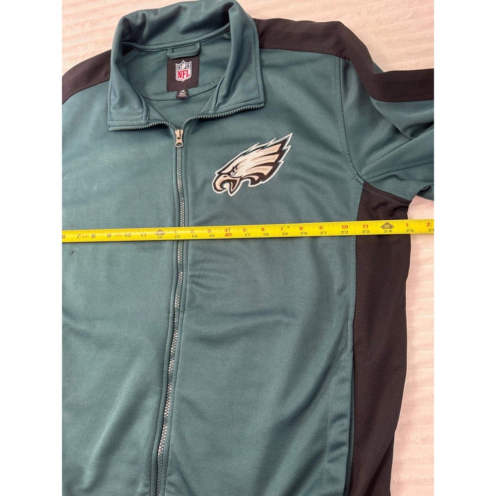 NFL Philadelphia Eagles Mens Track Jacket Green Black Full Zip Large L Fan Gear - Picture 9 of 14